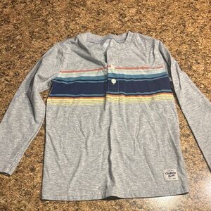 OshKosh B'gosh Gray Shirt with Multicolor Stripes